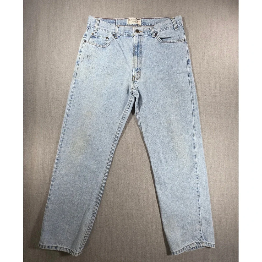 Levi Strauss Signature Jeans Mens 36x32 Light Wash Relaxed Fit Denim 03937600707